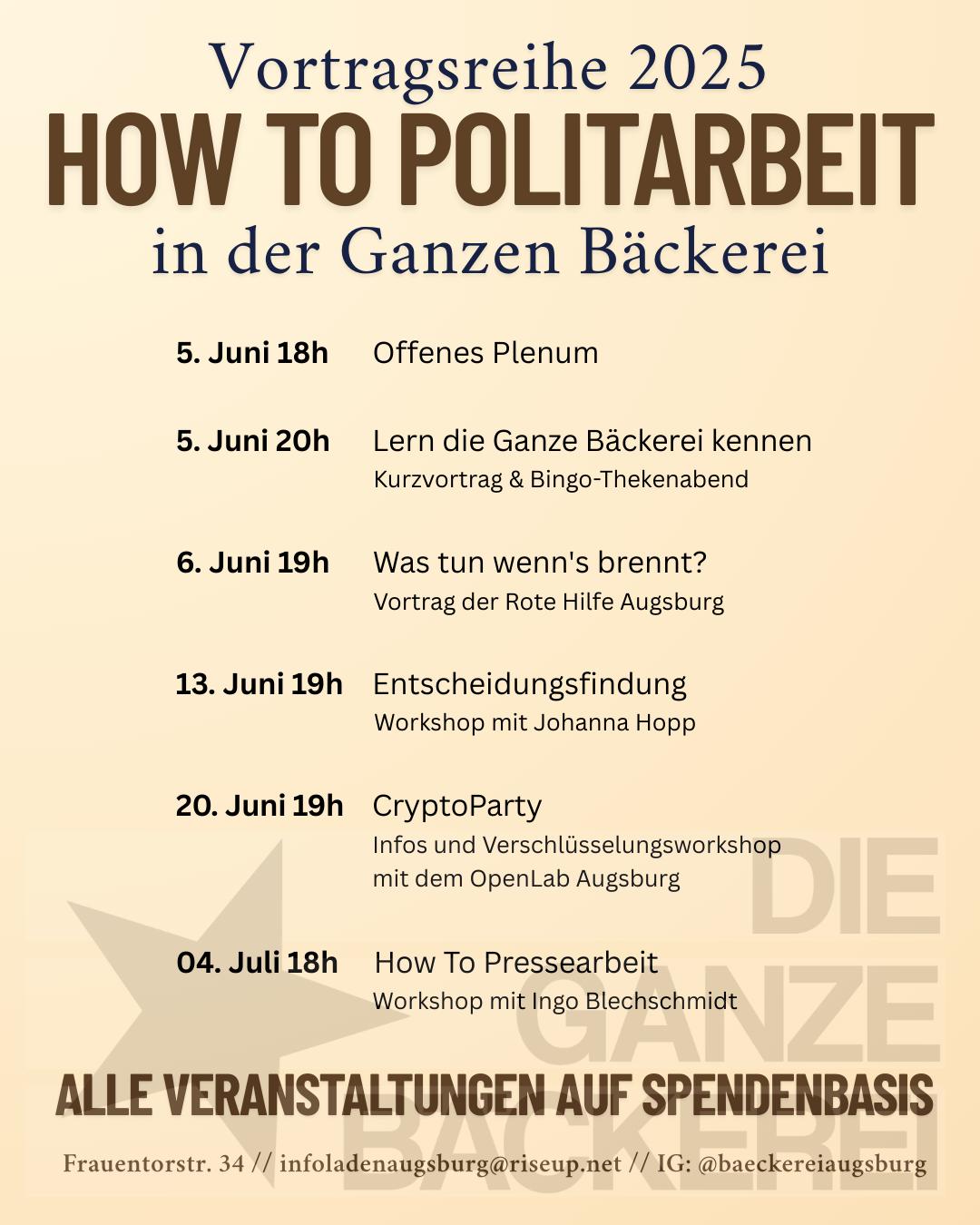 „How to Politarbeit“ – Vortragsreihe 2025